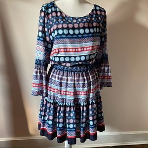 Eliza J 18w blue, red, white dress
